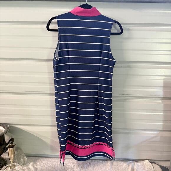 Simply Southern Women's Blue Pink Halter Sheath Dress Small - Picture 4 of 6